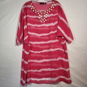 Susan Graver Style Artisan Woman's Semi Sheer Tunic Size Large Pink